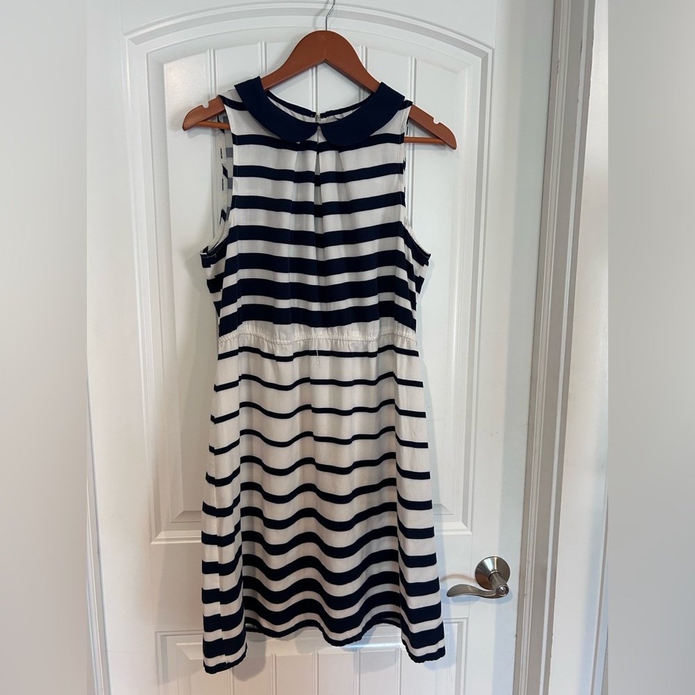 Elle Navy and White Striped Mini Dress